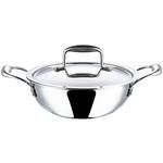 Buy Kitchen Essentials Tri Ply Stainless Steel Kadai - 3 Layer, With  Induction Base & Lid, 24 cm Online at Best Price of Rs 2199 - bigbasket