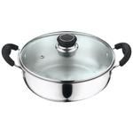 Judge Stainless Steel Kadai with Glass Lid 24cm – Judge Appliances