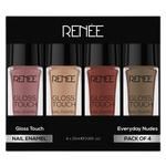 RENEE Gloss Touch Set of 4 Nail Enamels, 5ml each