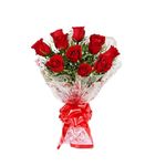 Buy FERNS N PETALS Flower Bouquet - Vivid 10 Red Roses 1 pc Online at ...