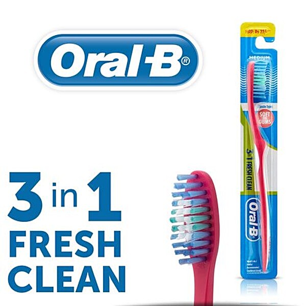 Buy Oral B Toothbrush Fresh Clean Medium 1 Nos Pouch Online At The Best ...