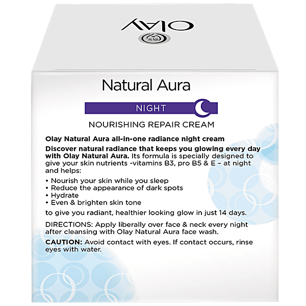 Olay Natural Aura Night Cream With Vitamin B3 Pro B5 E 50 g