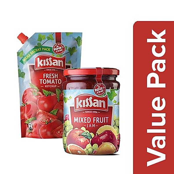 Buy Kissan Fresh Tomato Ketchup Gm Mixed Fruit Jam Gm Combo