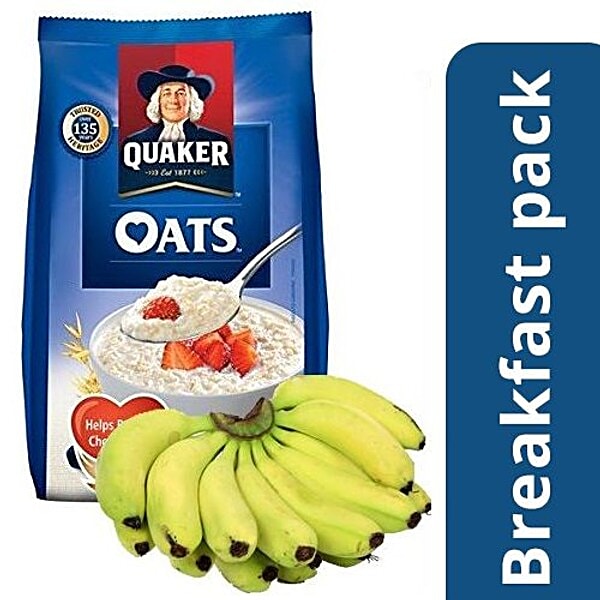 Buy Bb Combo Quaker Oats 400 Gm Pouch Fresho Banana Robusta 1 Kg Approx 6 To 7 Nos Combo 2