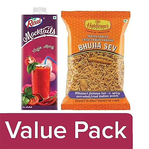 Buy Bb Combo Real Mocktails Juice Virgin Mary L Haldirams Namkeen