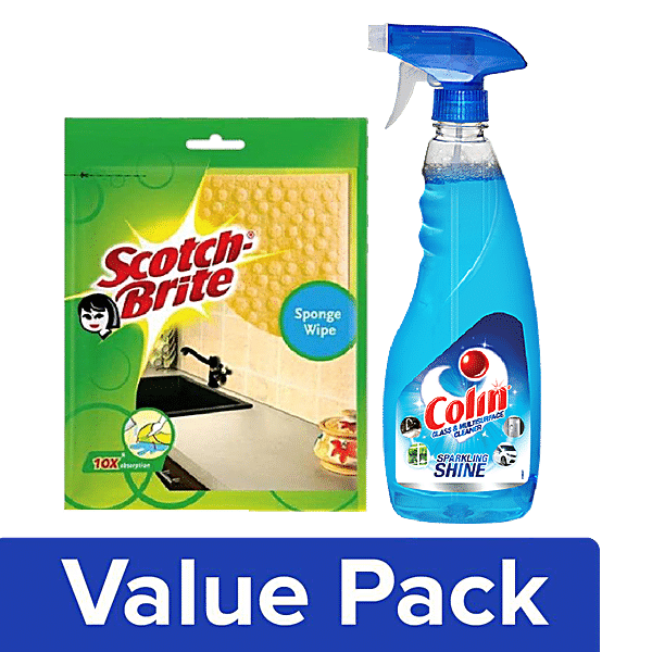 Buy bb Combo Scotch Brite Steel Scrubber Combo 1pc + BB Home Utensil Cleaner  - Lemon 500ml Online at Best Price of Rs null - bigbasket