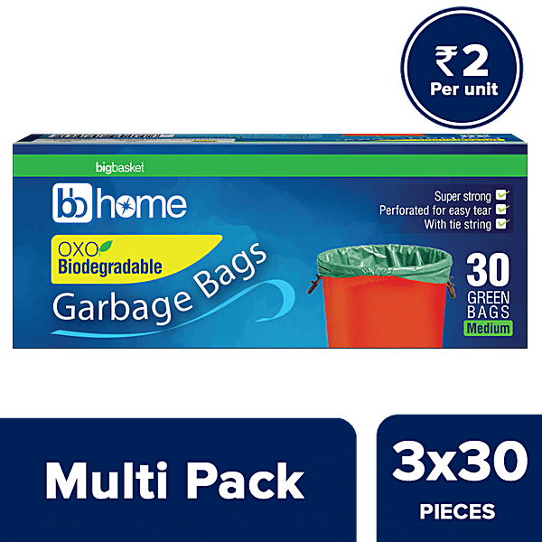 Buy BB Home Garbage Bags - Medium, Green, 48 x 53 cm Online at Best Price  of Rs 69 - bigbasket