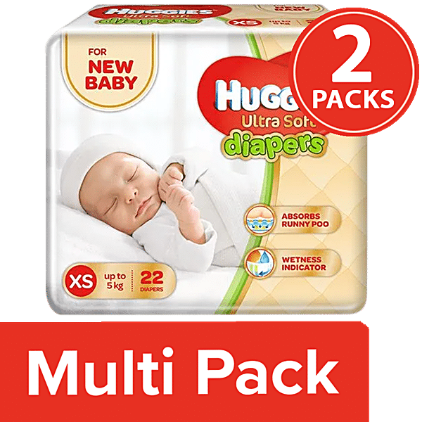 Buy Huggies Ultra Soft New Born Diapers - Extra Small Size Online At ...