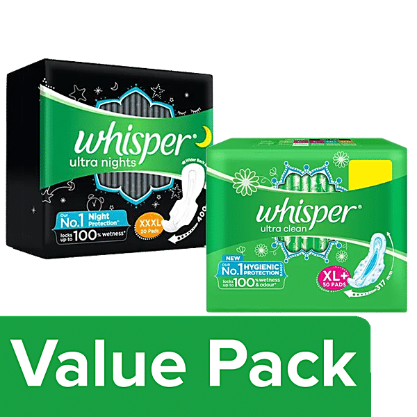Buy Whisper Bindazzz Night Thick XXXL Sanitary Pads For Upto 0% Leaks - 75%  Longer, 10 Heavy Flow Pads Online