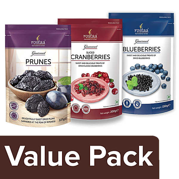 Dried Blueberry, 150 g and Sliced Cranberry, 200 g and Whole Cranberry, 200  g and Prunes 200 g