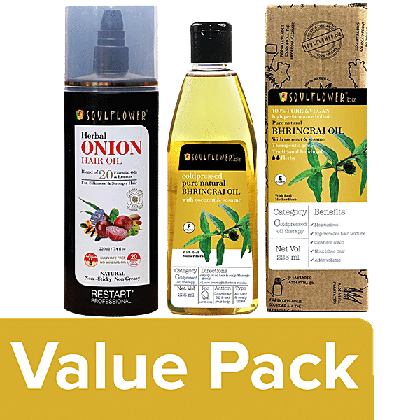 Buy Soulflower Onion Herbal Hair Growth Oil Ml Cold Pressed Bhringraj Cooling Oil Ml