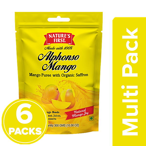 Buy Natures First Alphonso Mango Puree With Organic Saffron Sugar Added No Preservatives Or 1171