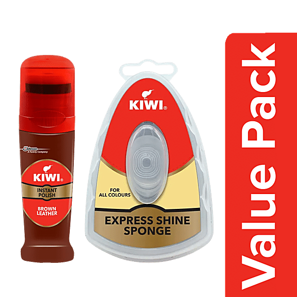 Buy Kiwi Instant Polish Brown Shine Protect 75ml Express Shine Sponge Neutral 5ml Online