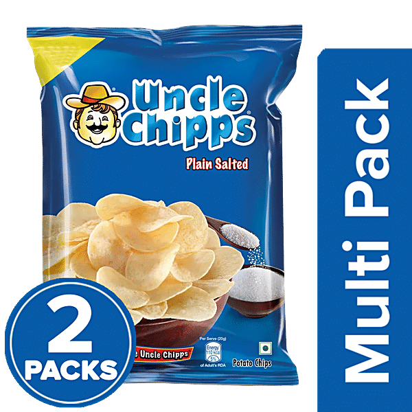 Buy Uncle chipps Potato Chips - Plain Salted Flavour, Crispy Snacks ...