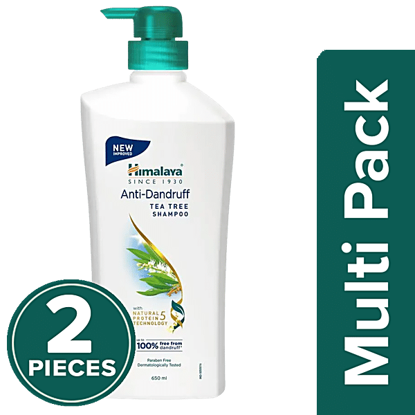 Himalaya Anti Dandruff Shampoo With Tea Tree Oil Aloe Vera For All Hair Types 2x650 ml