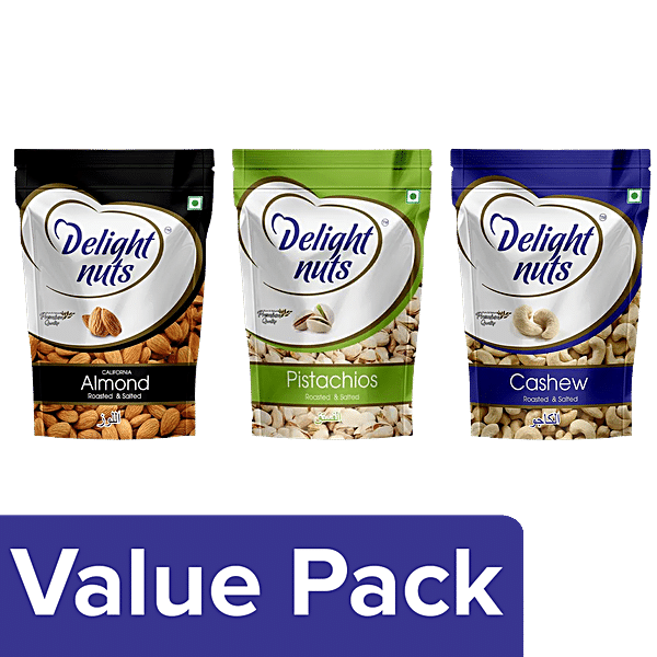 Buy Delight Nuts Premium Roasted Salted Cashews G Pistachios G Almond G