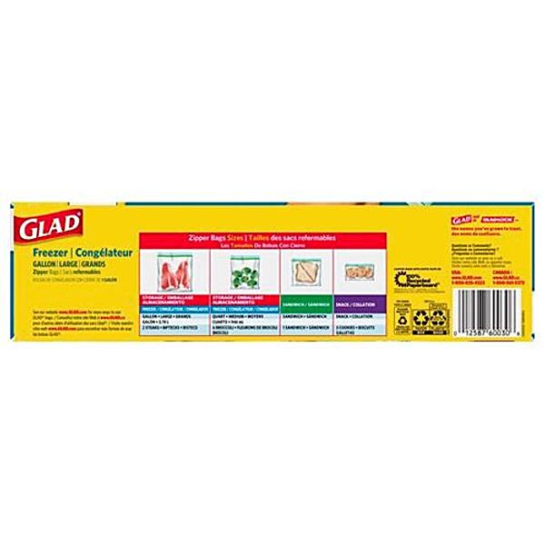 Buy Glad Freezer Quart Zipper Bags - Medium Online at Best Price of Rs 350  - bigbasket