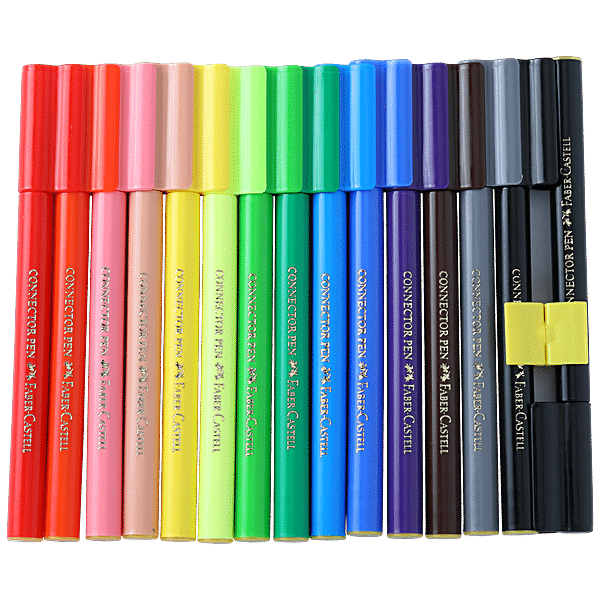 Buy Faber castell Connector Pens For Colour & Build - Bright & Smooth, 15  Assorted Shades Online at Best Price of Rs 69 - bigbasket