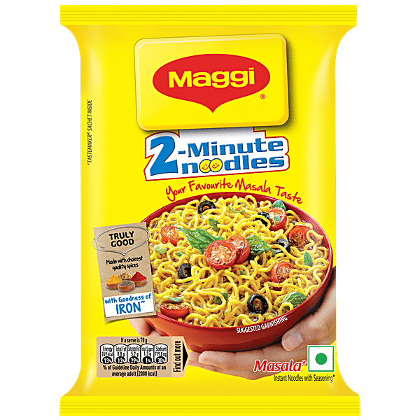 Buy Maggi 2-Minute Instant Noodles Masala 70 G Pouch With Goodness Of ...