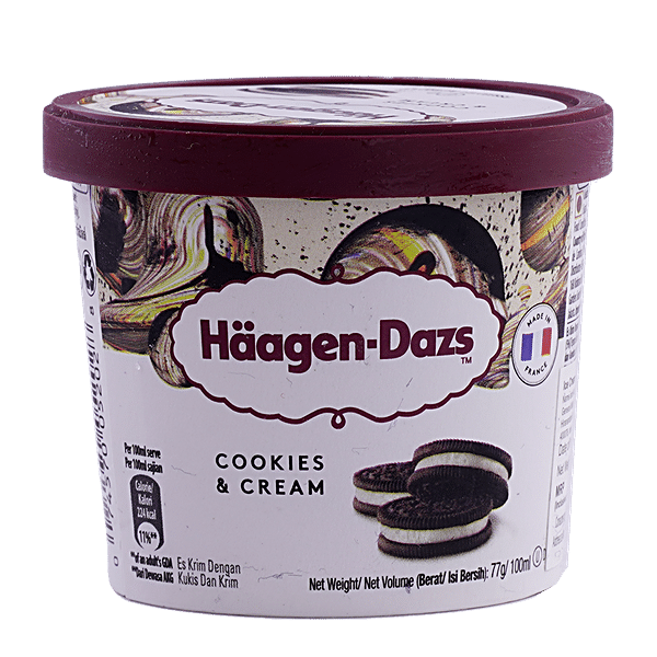 Buy Haagen-Dazs Cookies & Cream Ice Cream 100 ml Jar Online at Best ...