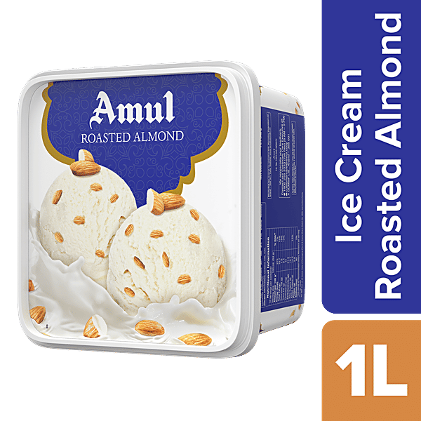 Buy Amul Real Ice Cream Roasted Almond 1 Lt Tub Online At Best Price of ...