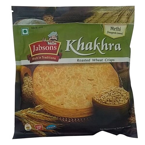 Buy Jabsons Khakhra Methi Roasted Wheat Papads Crisps 180 Gm Pouch ...