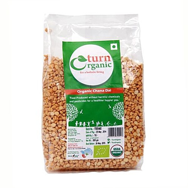 Buy Turn Organic Chana Dal 500 Gm Pouch Online at the Best Price of Rs ...