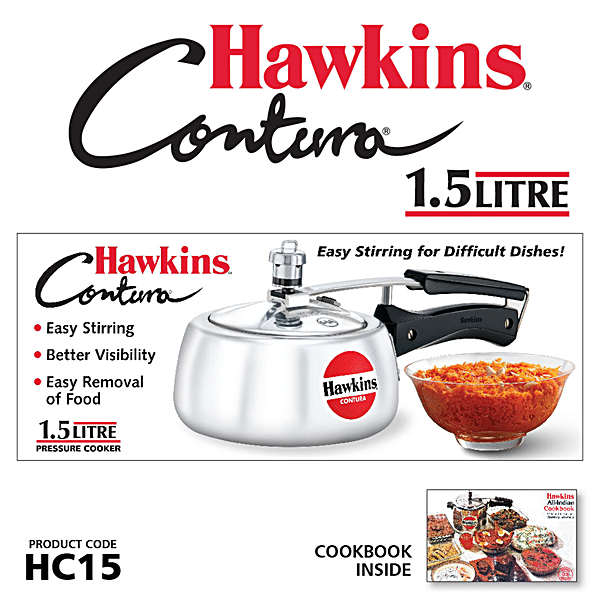  Hawkins HC15 Pressure Cooker, 1.5L, Silver: Home & Kitchen