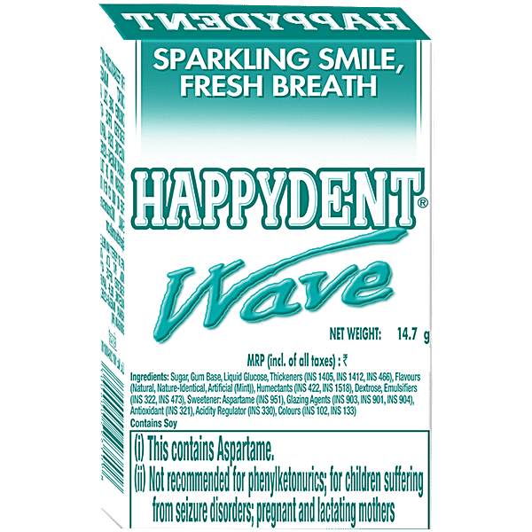 Happydent Wave Mint Flavoured Bubble Gum 30.6 g + Mentos Pure Fresh  Spearmint 28 pcs, Combo