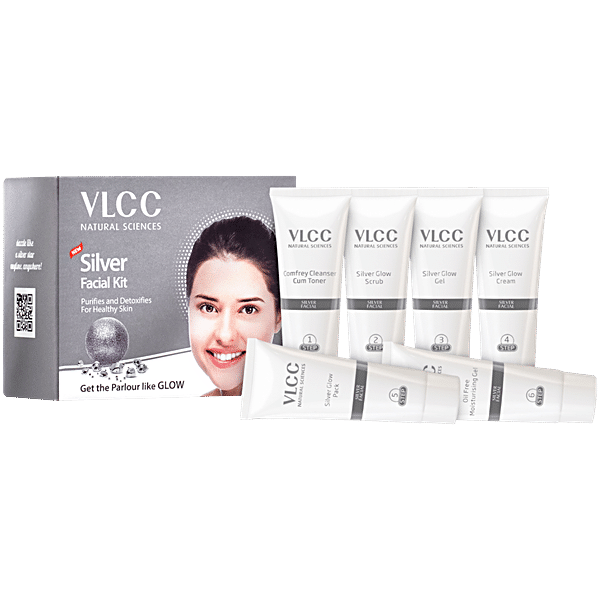 Buy Vlcc Silver Facial Kit Purifies Detoxifies 60 Gm Online At Best 