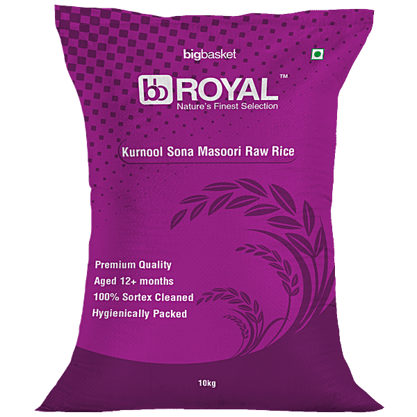 Buy Bb Royal Kurnool Sona Masoori Raw Rice 10 Kg Online at the Best