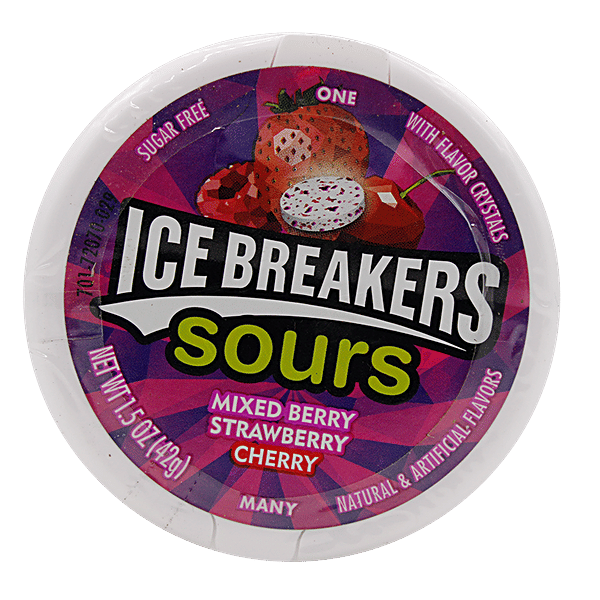 Buy Ice Breakers Sugar Free Sours Mixed Berry Strawberry Cherry 42 Gm