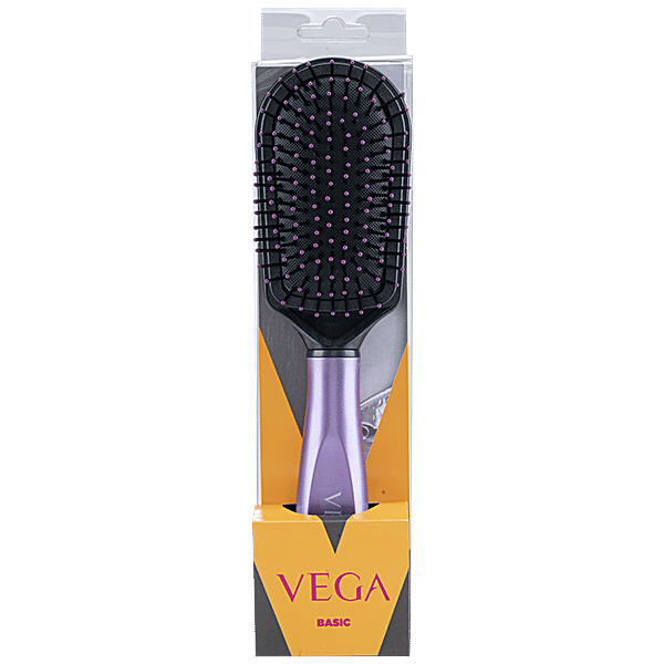 Buy Vega Cushioned Brush With Cleaner E18 Cb Colour May Vary Online