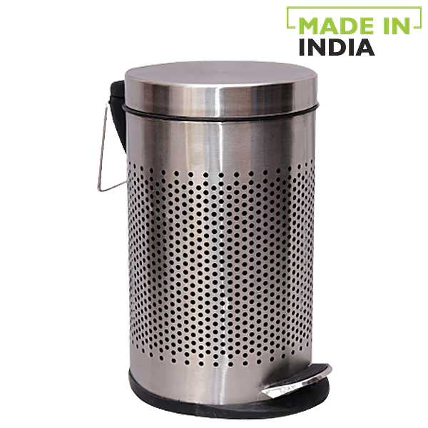 Buy Jai Veer Stainless Steel Pedal Dust Bin Perforated 5 Ltr