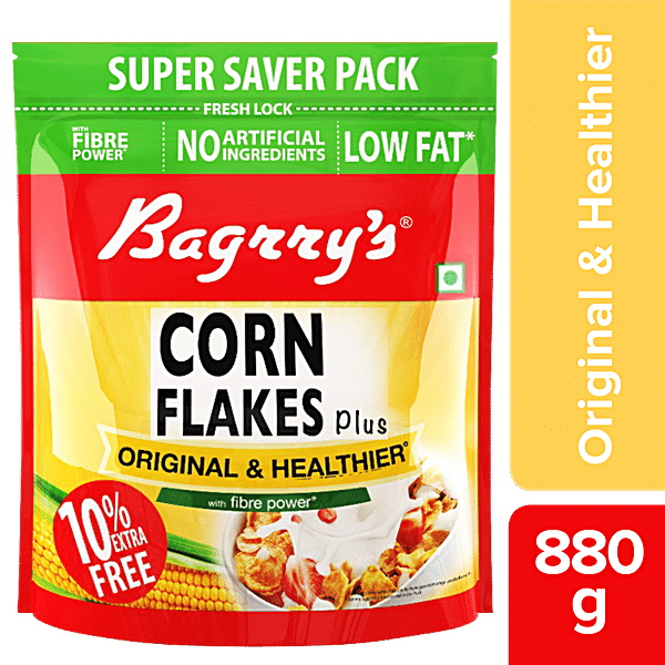 Bagrry's 2X Fibre Rich Corn Flakes Plus - Original and Healthier