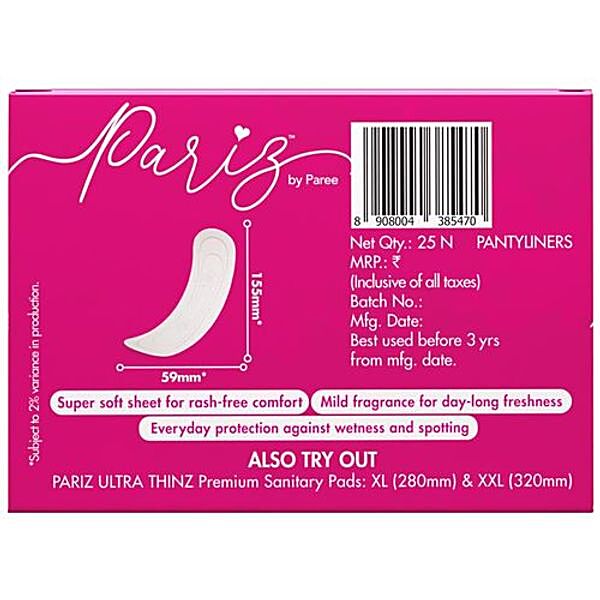 Buy Paree Panty Liners Pariz 25 Pcs Online At Best Price of Rs 125 -  bigbasket