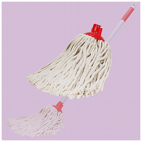 Buy Liao Wet Mop Floor Cleaning Cotton With Steel Stick Medium 1 Pc Online  At Best Price of Rs 399 - bigbasket