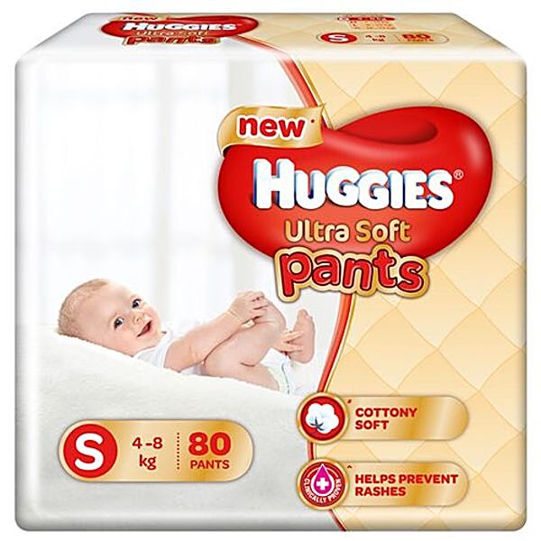Buy Huggies Ultra Soft Diaper Pants S 4 8 Kg Cottony Soft Helps Prevent Rashes Online At 1104