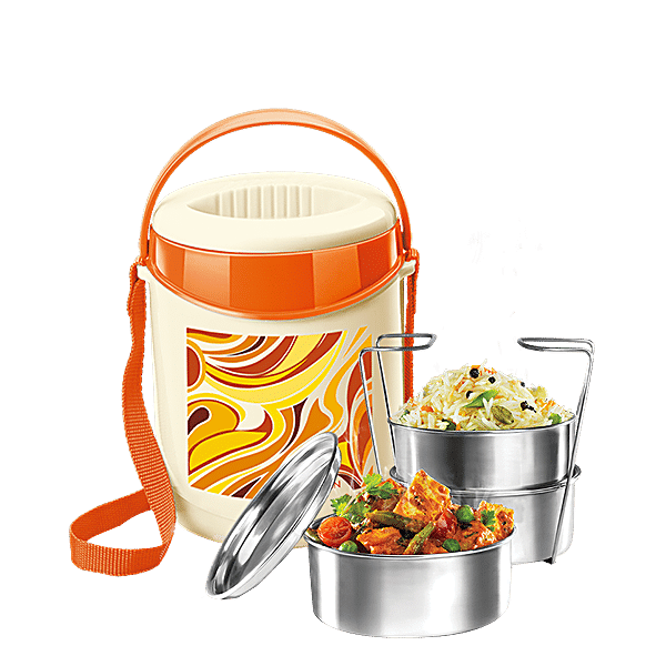 Pack of 3 Pcs Milton Hot Pot Set - White and Orange