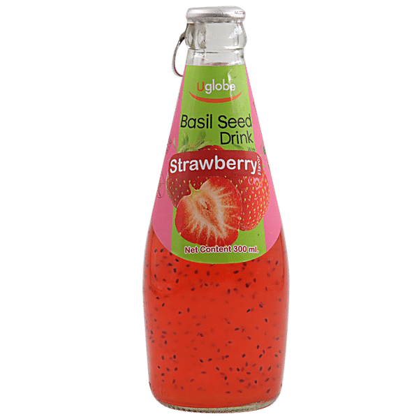 U Globe Basil Seed Drink Strawberry 300 ml