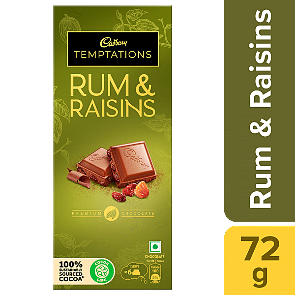 Buy Cadbury Temptations Rum & Raisins Premium Chocolate Bar Online At ...