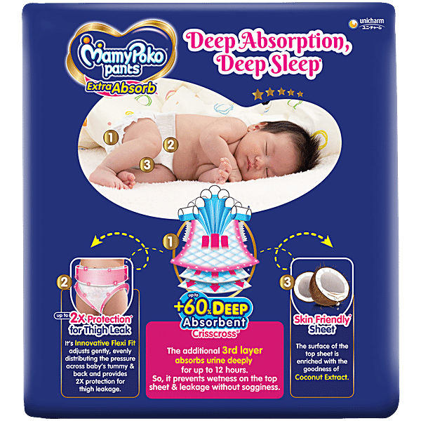 Buy Mamypoko Pant Diapers - Standard, XL Online at Best Price of Rs 798 -  bigbasket