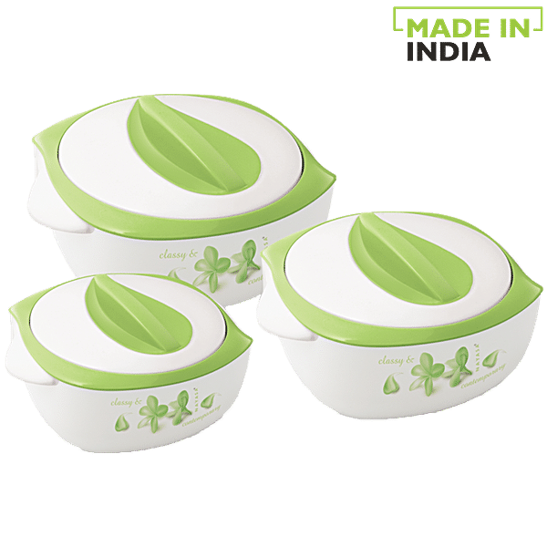 Buy Nayasa Casserole Set Inner Steel Insulated Green Desire Online At Best Price Of Rs