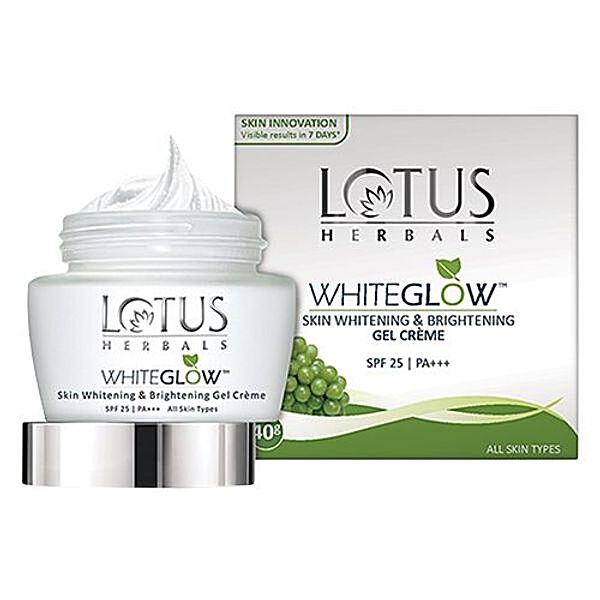 Lotus Herbals Whiteglow Skin Whitening Brightening Gel Creme PA SPF 25 60 g