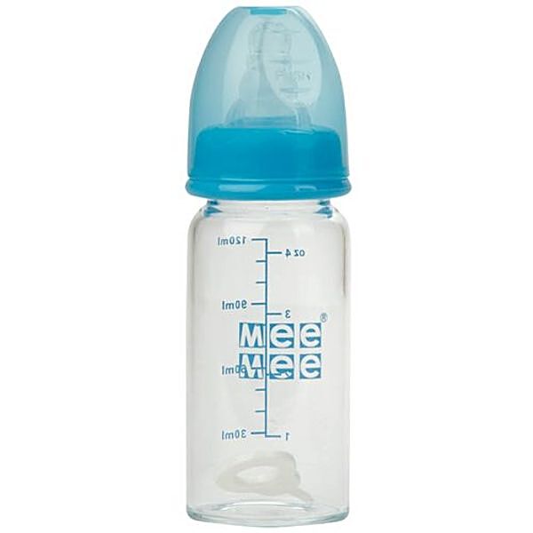 Buy Mee Mee Premium Glass Feeding Bottle - Blue Online at Best Price of ...