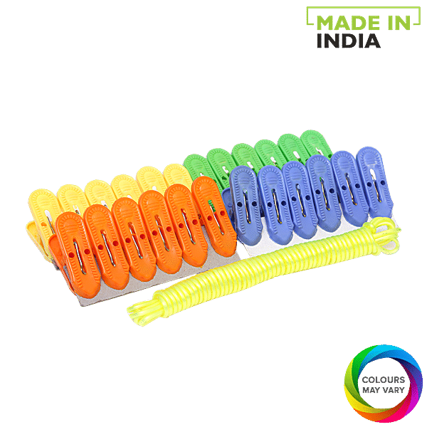 Plastic Clip &Rope, 24Pcs