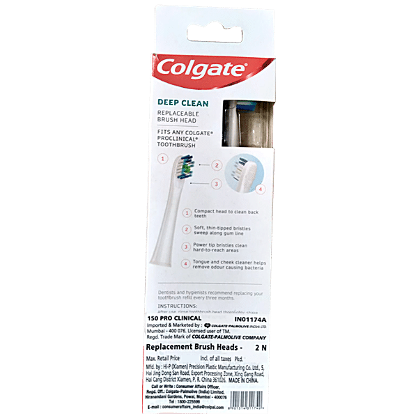 Colgate Pro Clinical 360 Deep Clean Brush Heads 2 Pack