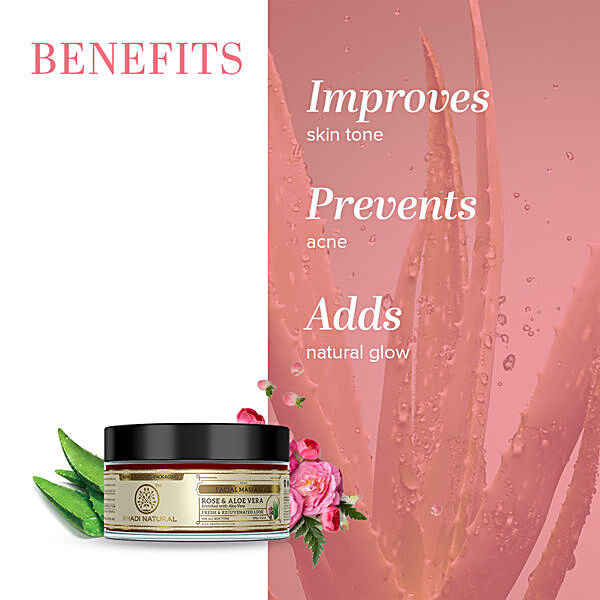 Buy Khadi Natural Herbal Rose Aloevera Facial Massage Gel