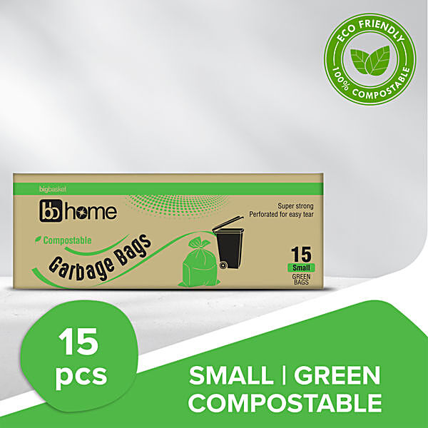 Buy BB Home Garbage Bags - Small, Green, 43 x 48 cm Online at Best