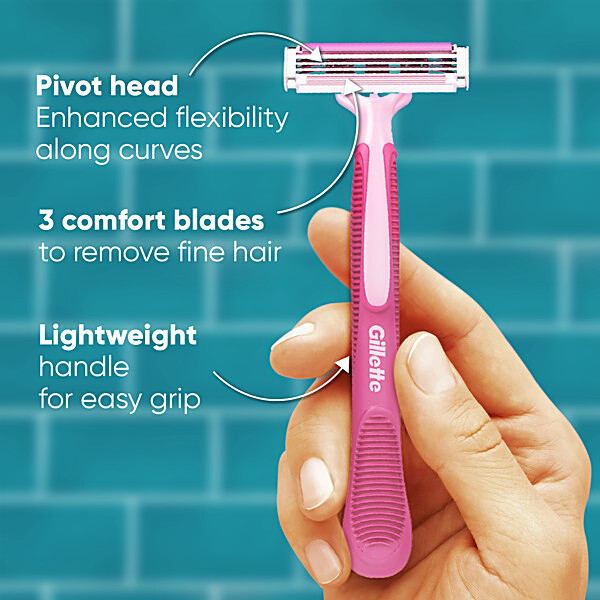 Gillette Venus Simply Venus 3 Blade Hair Removal Razor For Women 5 pcs